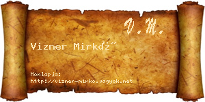 Vizner Mirkó névjegykártya